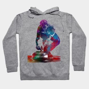 Curling sport art #curling Hoodie